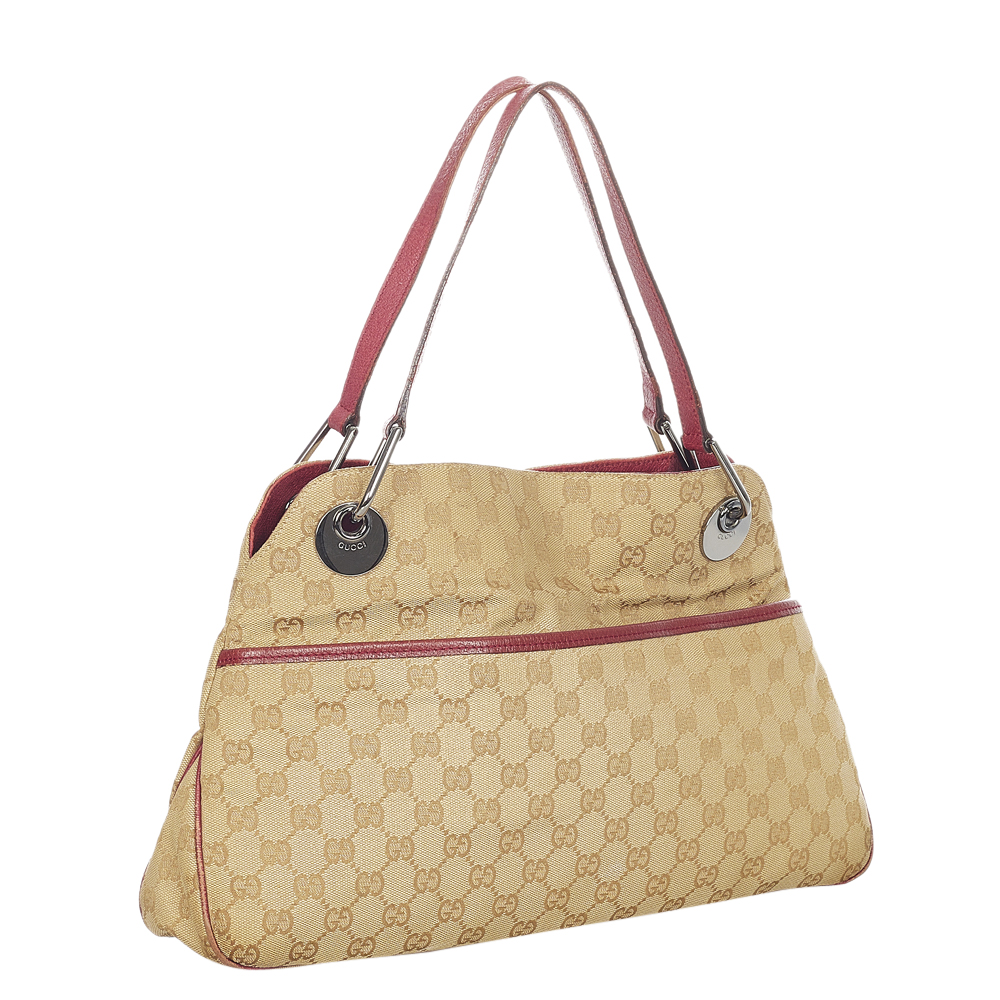 

Gucci Brown/Beige Canvas Fabric Eclipse Shoulder Bag