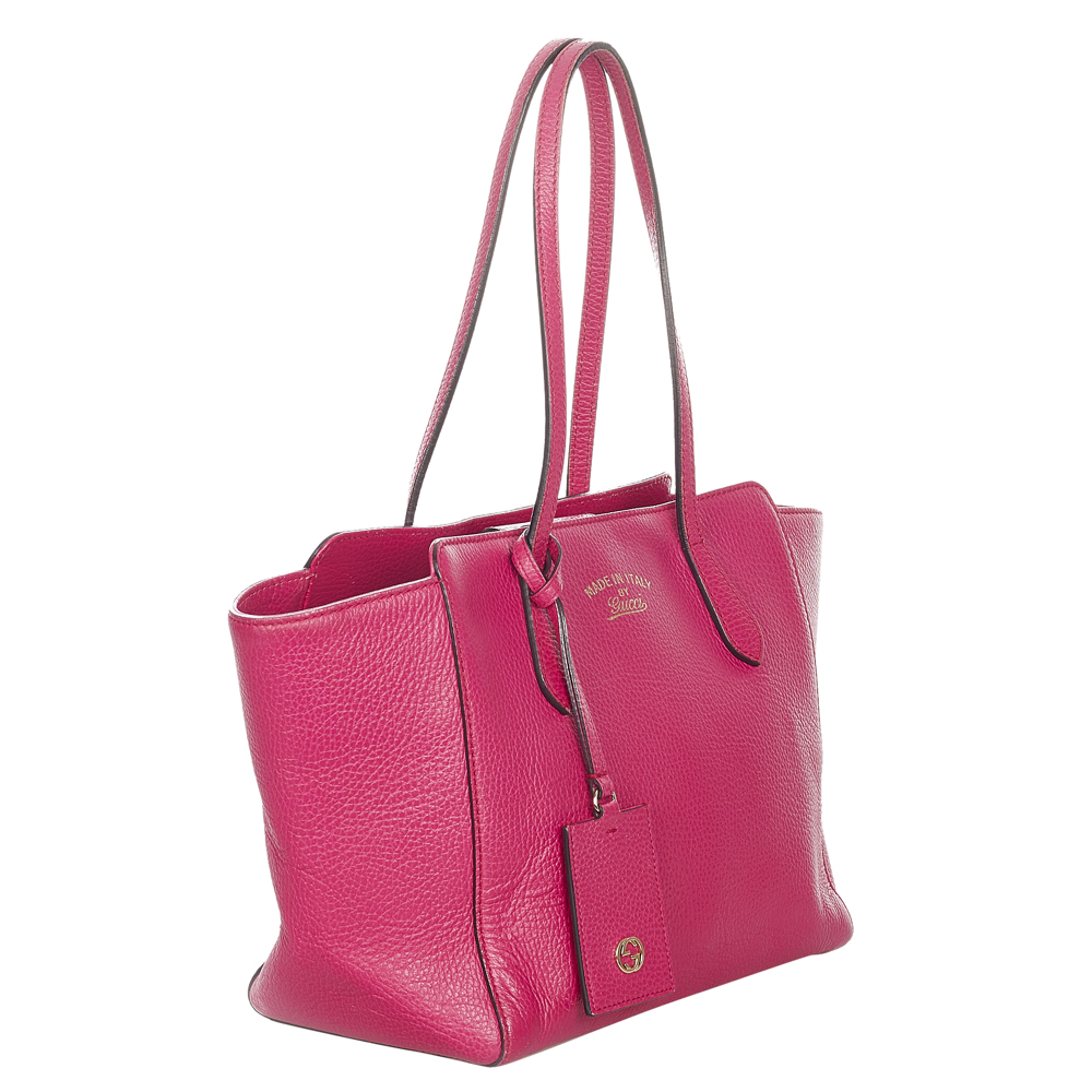 

Gucci Pink Leather Swing Tote Bag