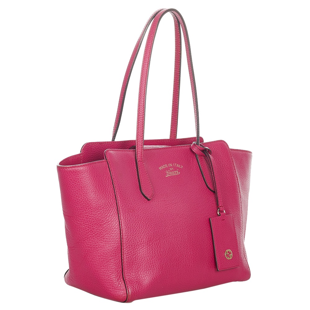 

Gucci Pink Leather Swing Tote Bag