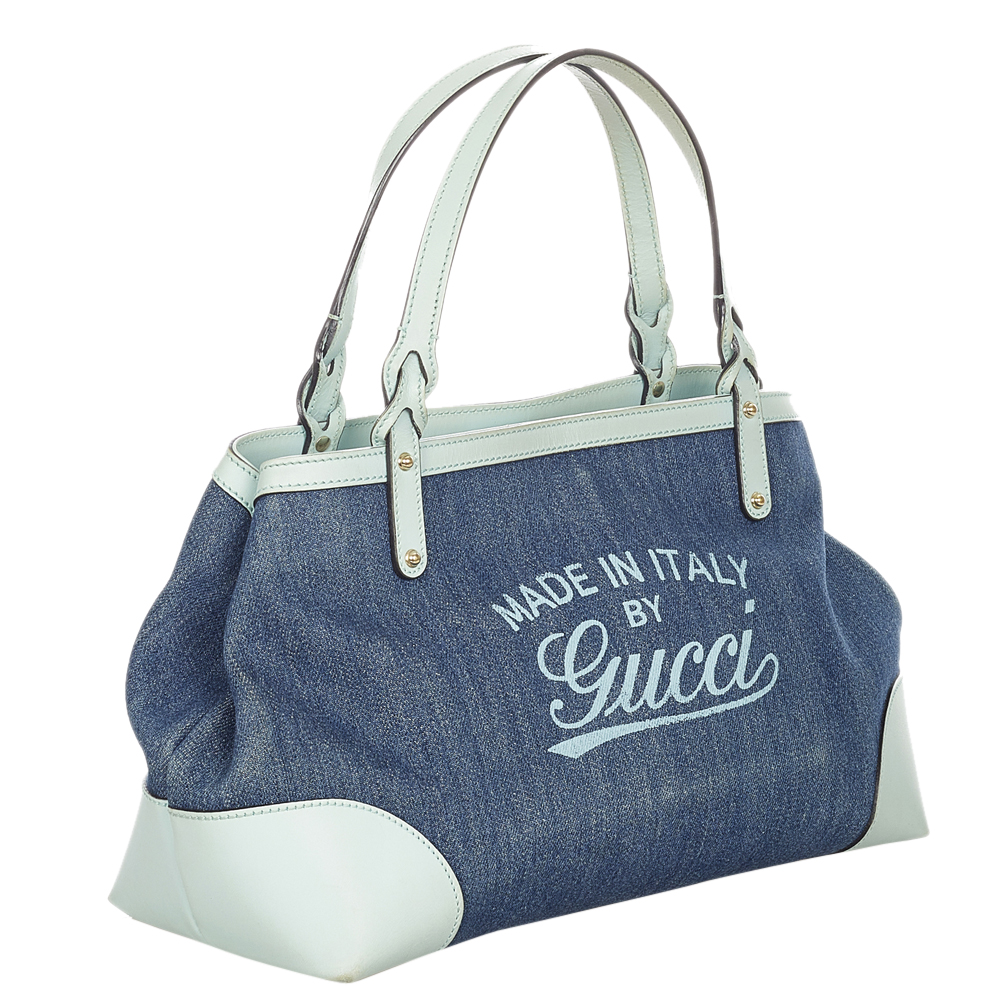 

Gucci Blue Craft Denim Tote Bag