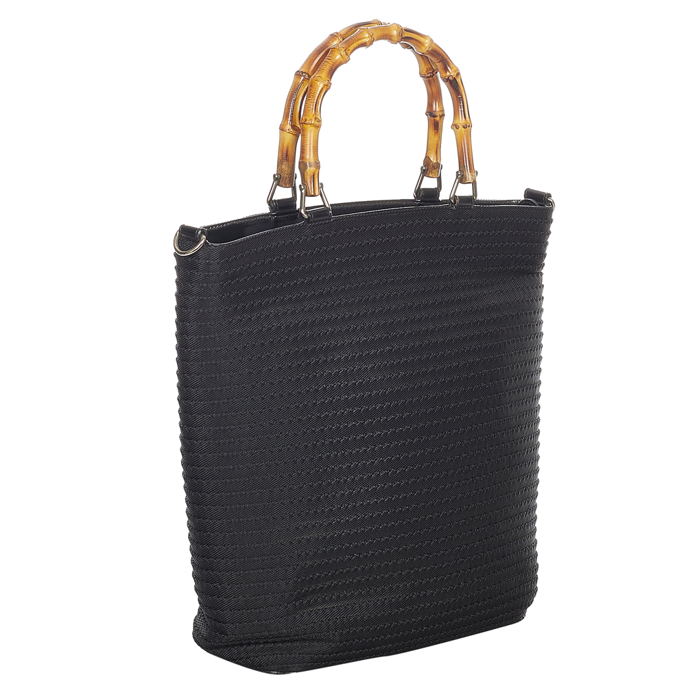 

Gucci Black Nylon Bamboo Bag