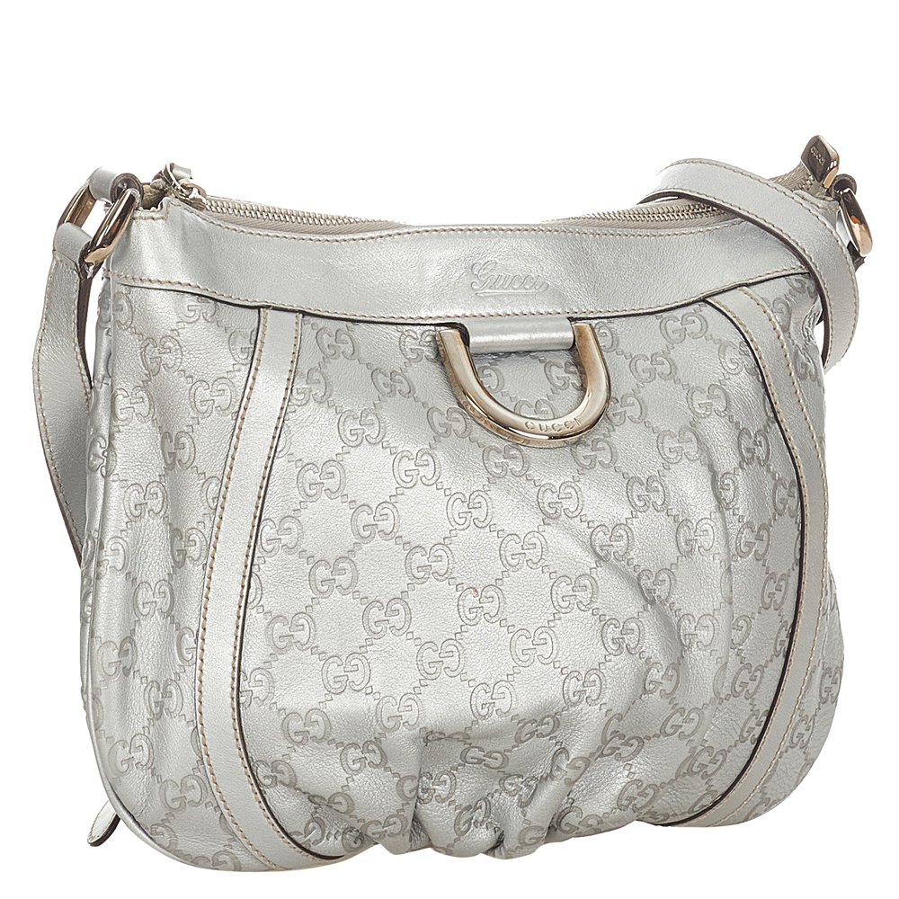 

Gucci Silver Leather Abbey D-Ring Shoulder Bag