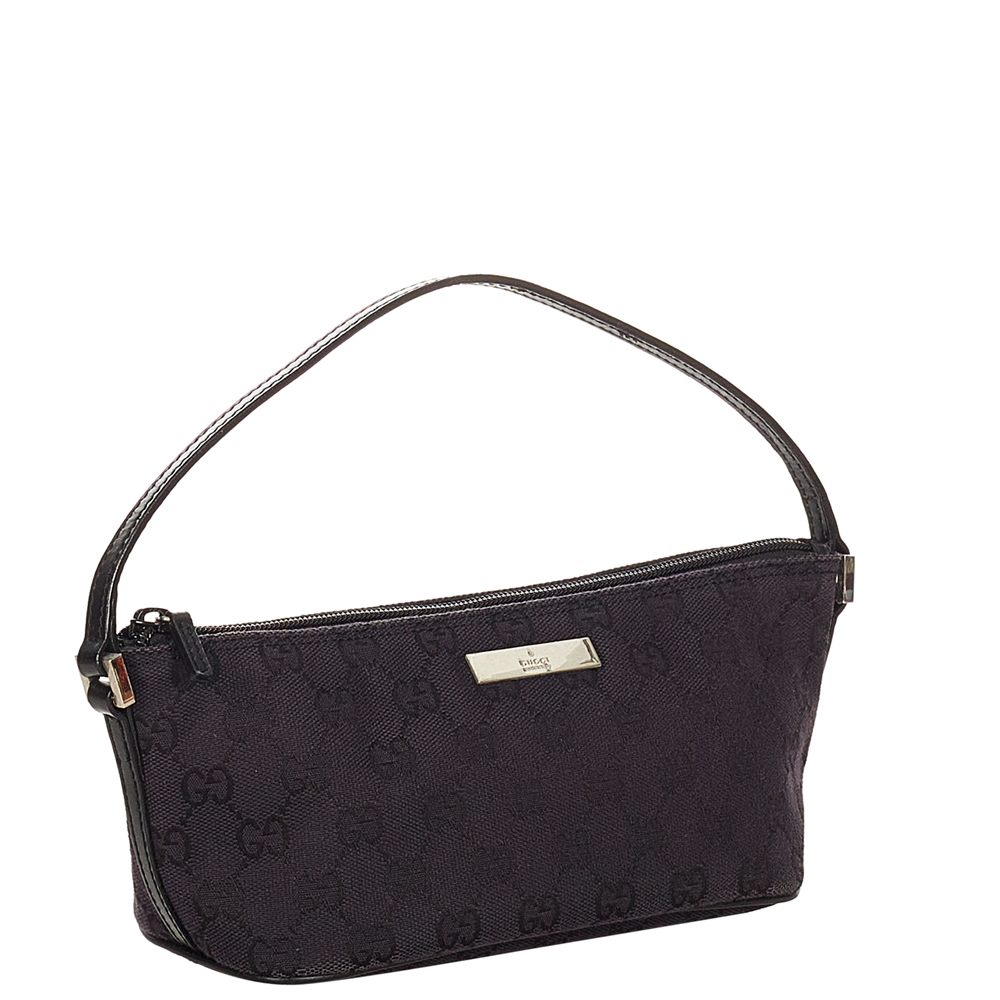 

Gucci Black Canvas Fabric Boat Shoulder Bag