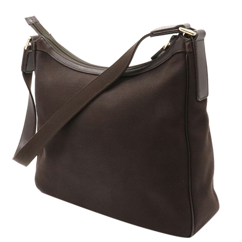 

Gucci Brown Canvas Leather Shoulder Bag