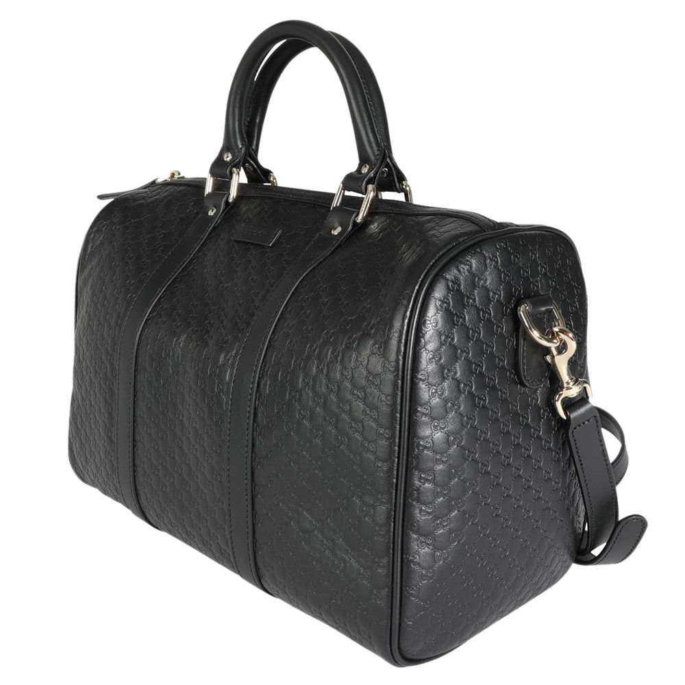 

Gucci Black Microguccissima Leather Boston Bag