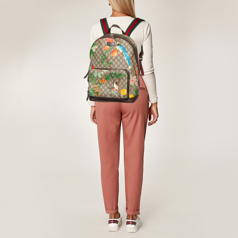 

Gucci Multicolor Tian GG Supreme Canvas Day Backpack, Beige