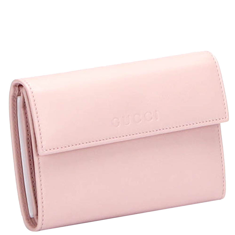 

Gucci Pink Leather Trifold Wallet