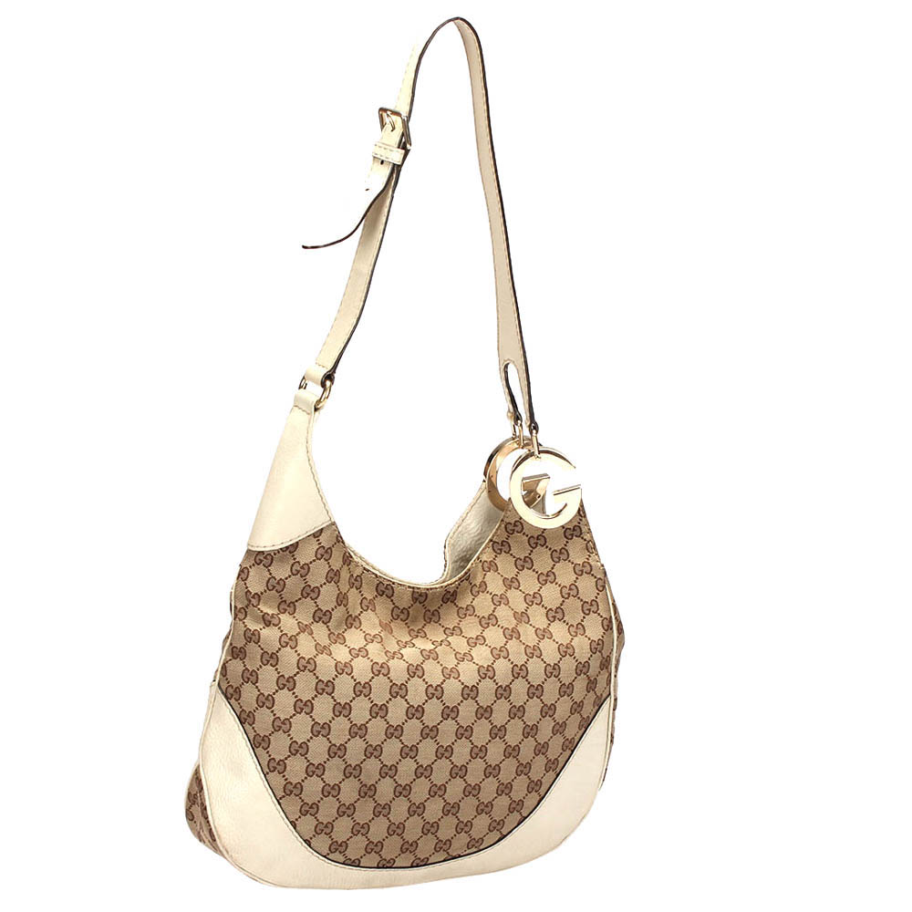 

Gucci Brown Canvas Leather Charlotte Hobo Bag