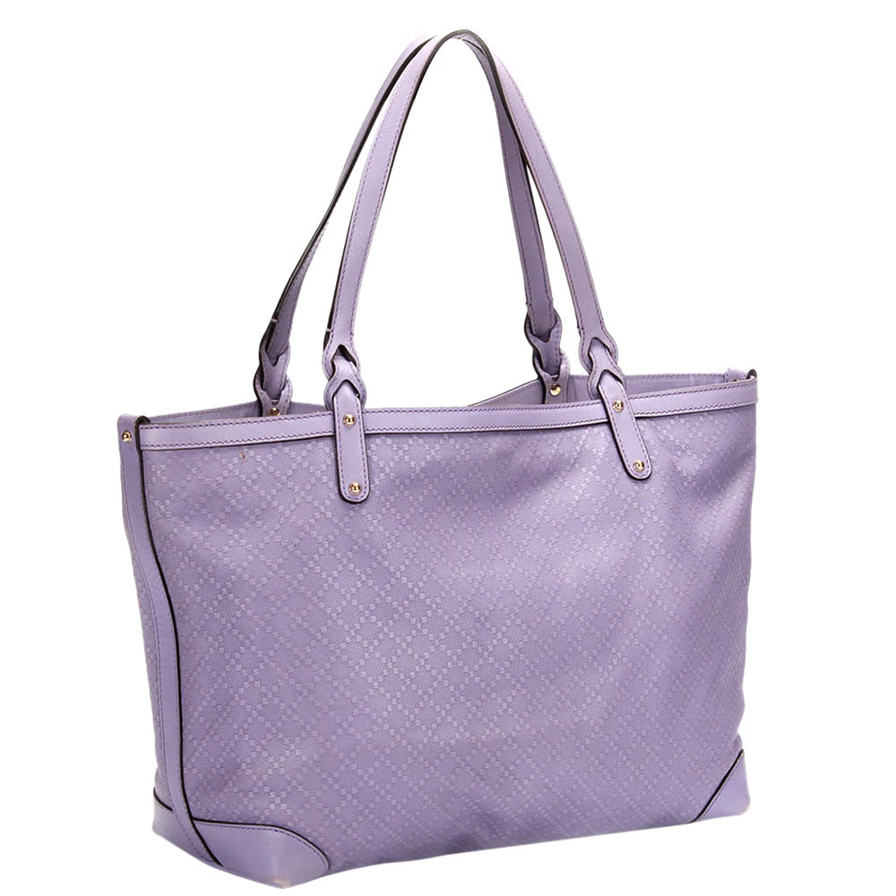 

Gucci Purple Leather Craft Tote Bag