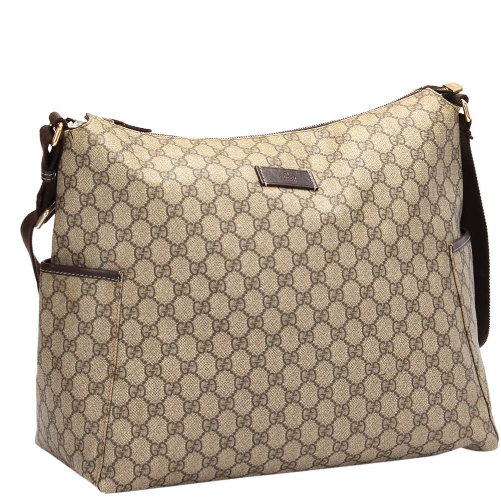 

Gucci Brown/Beige GG Supreme Coated Canvas Diaper Messenger Bag