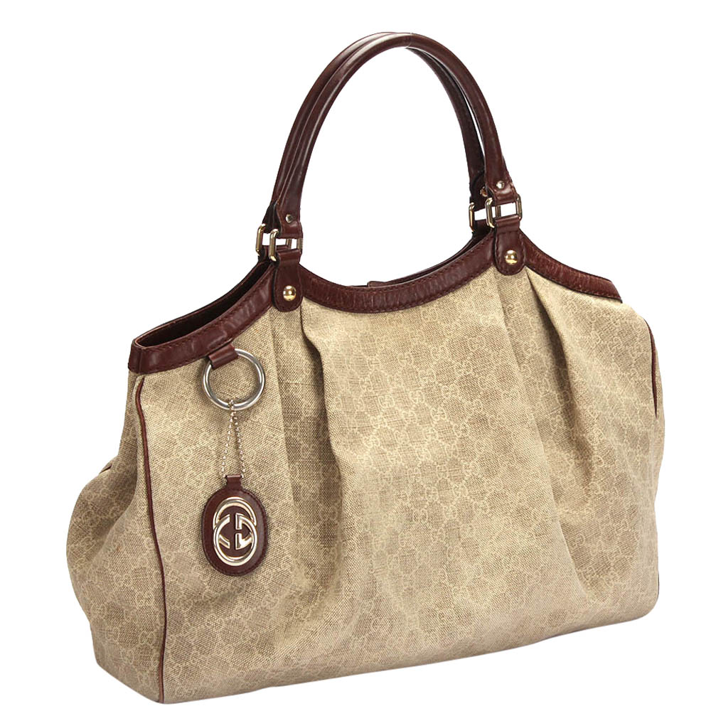 

Gucci Brown/Beige GG Canvas Sukey Tote Bag