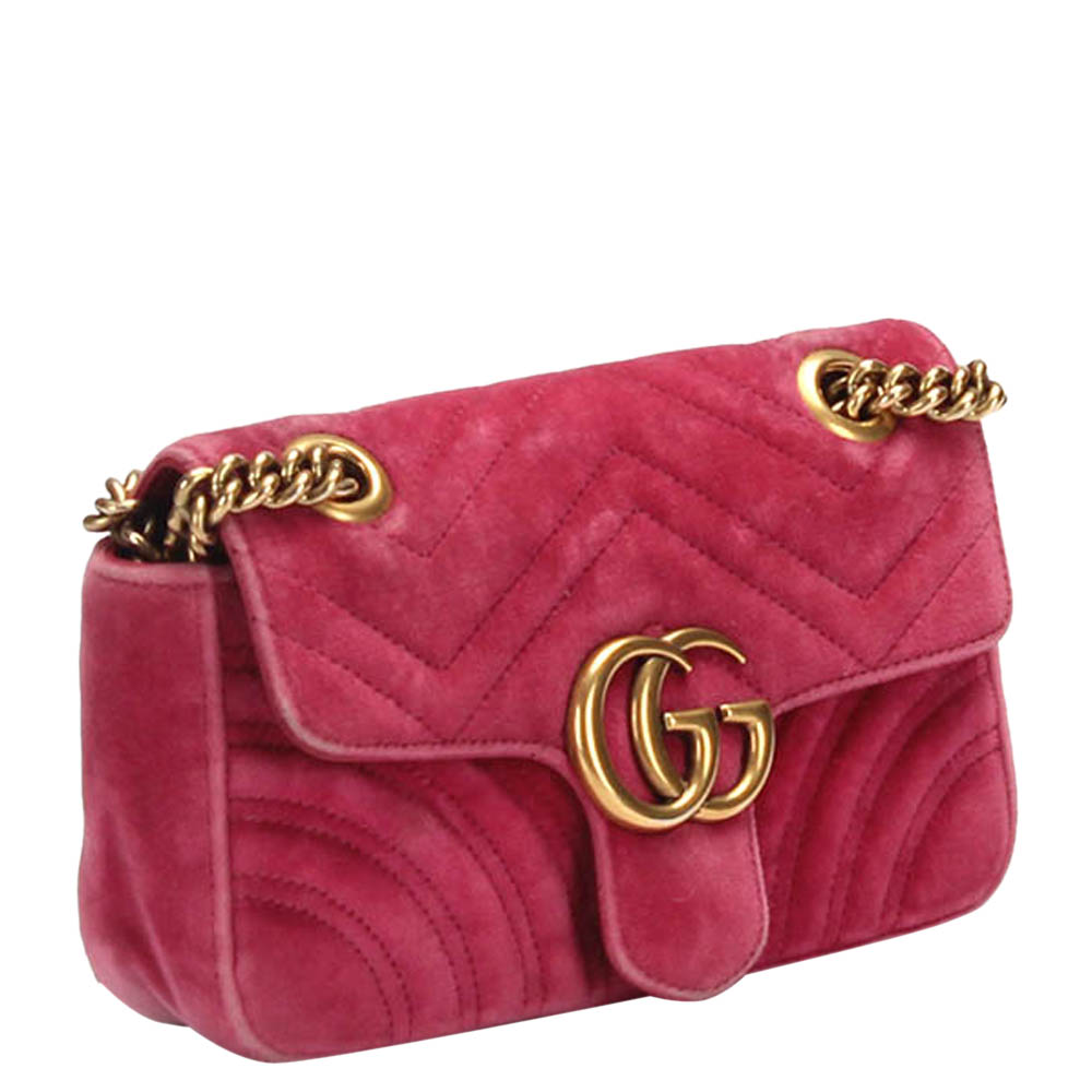 

Gucci Red Velvet GG Marmont Shoulder Bag