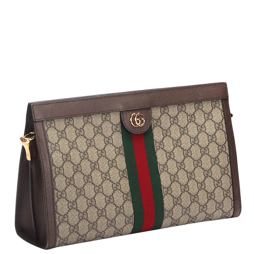 

Gucci Brown/Beige GG Supreme Canvas Medium Ophidia Shoulder Bag