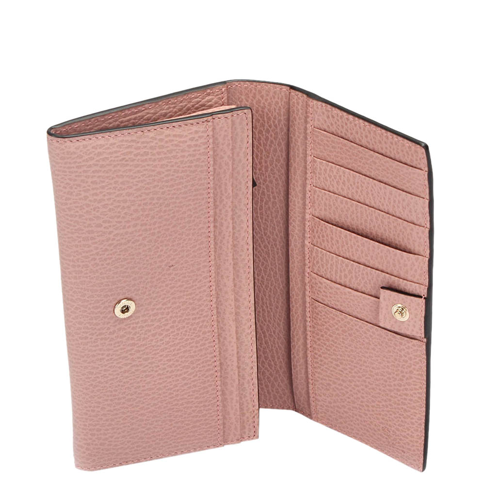 

Gucci Pink Calf Leather Interlocking G Long Wallet