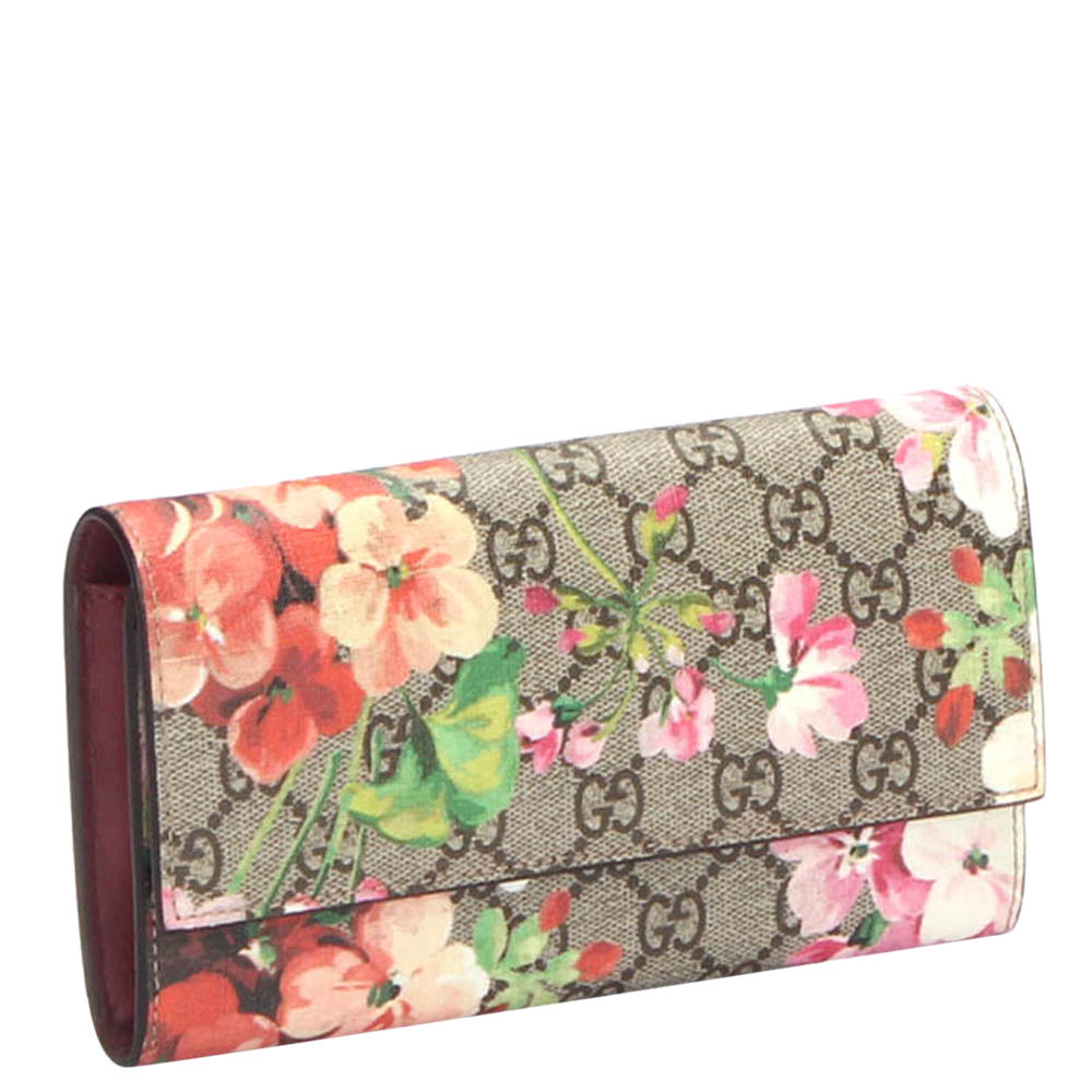 

Gucci Multi GG Supreme Canvas Blooms Continental Wallet, Multicolor