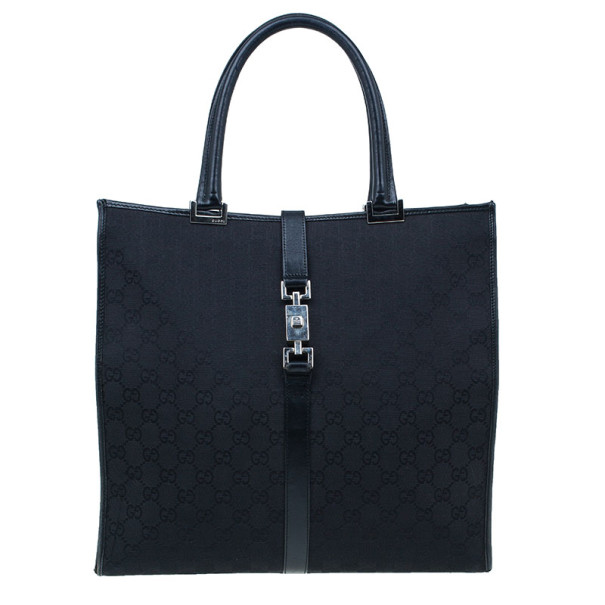 مملوكة مسبقًا Gucci Black Monogram Canvas Piston Tote