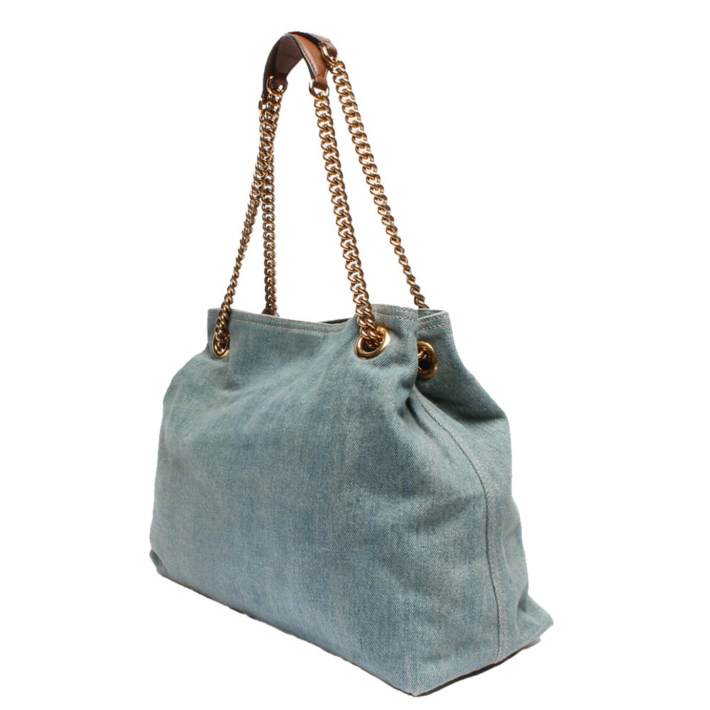 

Gucci Blue Denim Soho Chain Shoulder Bag
