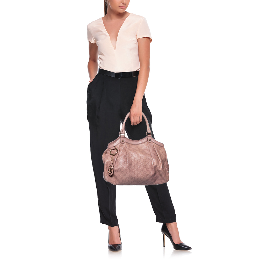 

Gucci Pink Guccissima Leather Medium Sukey Tote