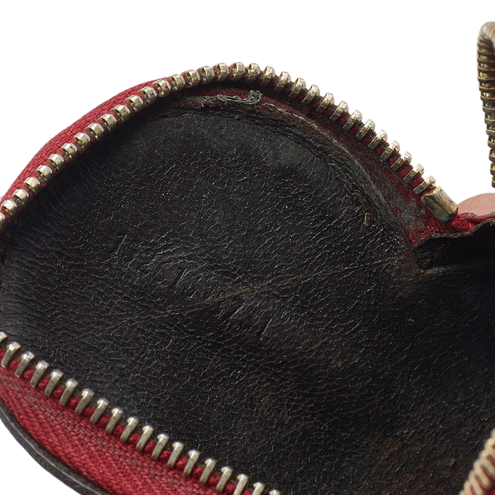 

Gucci Red Guccissima Leather Heart Shape Coin Purse