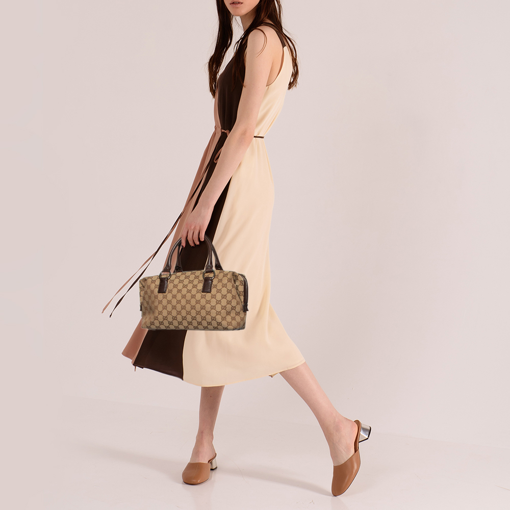 

Gucci Beige/Brown GG Canvas Boston Bag