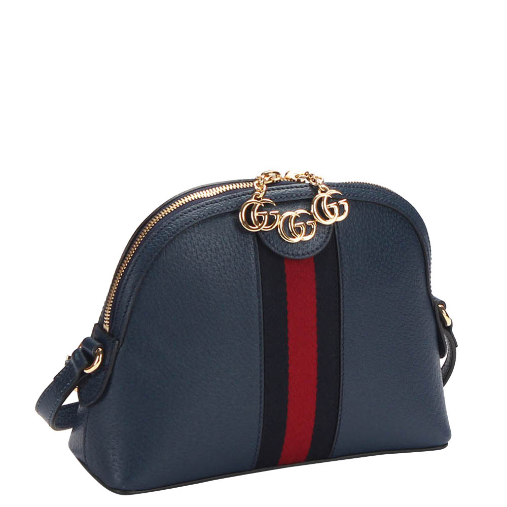 

Gucci Blue Leather Small Ophidia Crossbody Bag, Navy blue