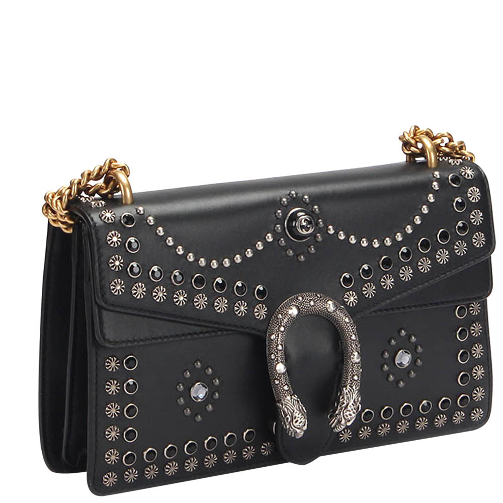 

Gucci Black Studded Leather Dionysus  Shoulder Bag