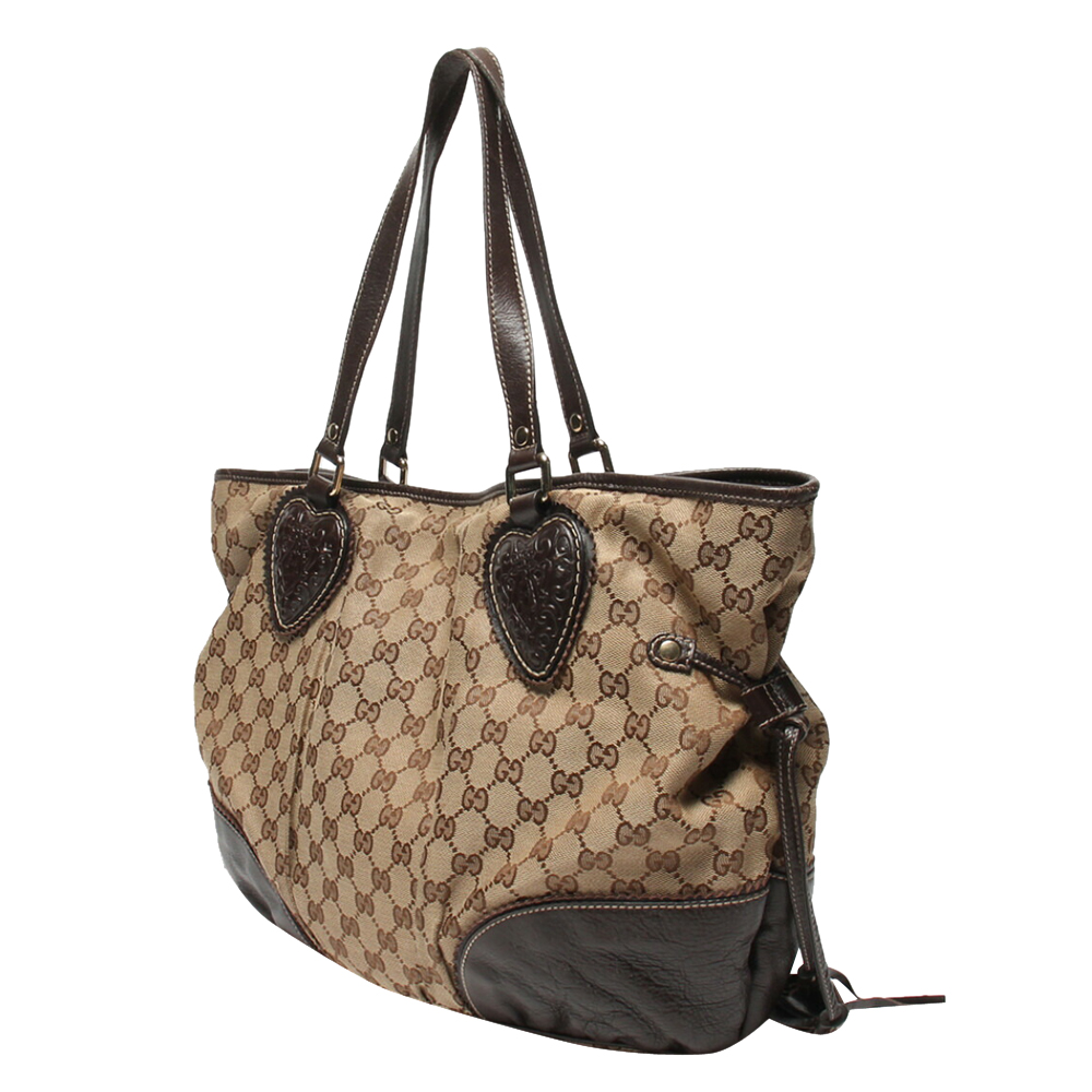 

Gucci Brown Canvas Tote Bag, Beige
