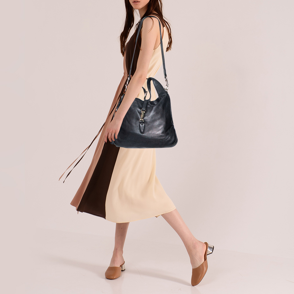 

Gucci Black Leather Medium Jackie Hobo