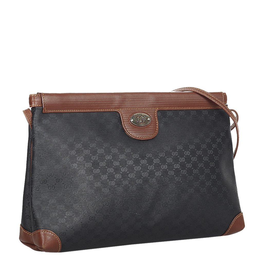 

Gucci Black/Brown GG Canvas Crossbody Bag