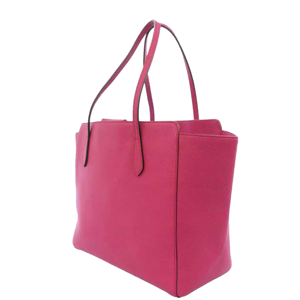 

Gucci Pink Leather Swing Tote Bag