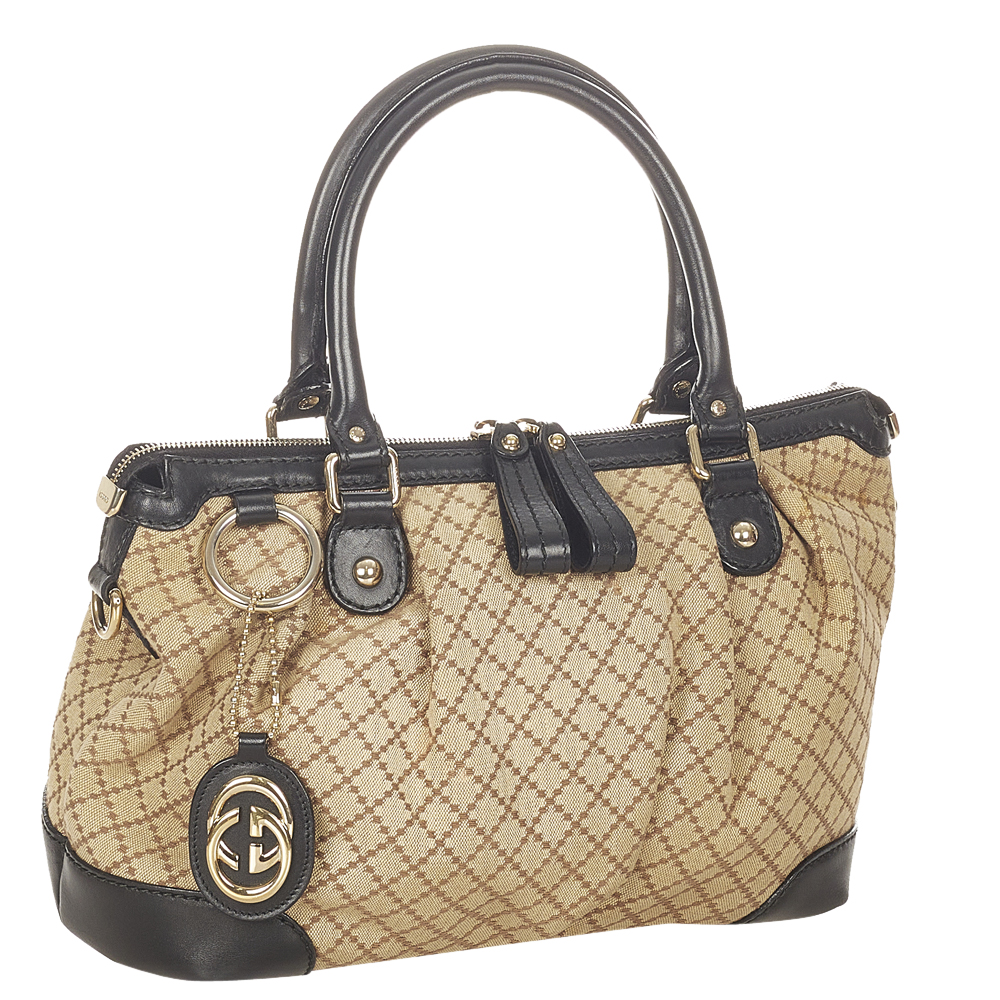 

Gucci Brown/Beige Diamante Canvas Tote Bag