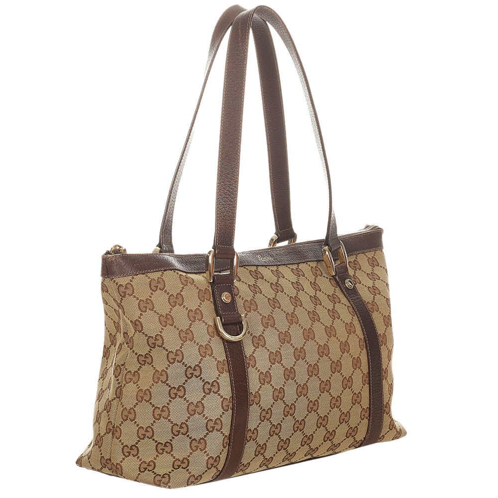 

Gucci Brown/Beige GG Canvas Fabric Abbey Tote Bag