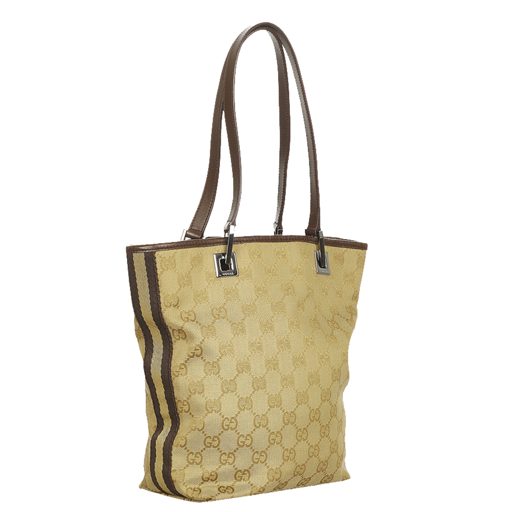 

Gucci Brown/Beige GG Canvas Fabric Tote Bag