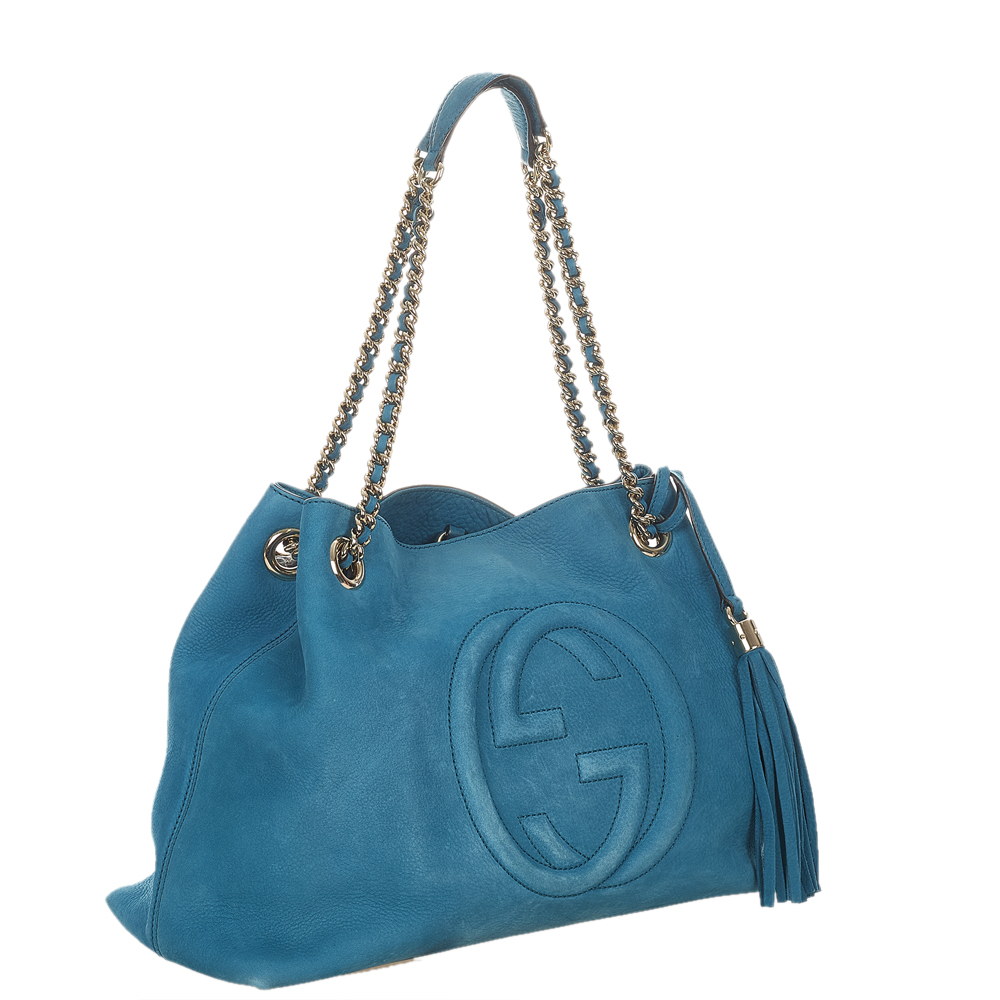 

Gucci Blue Leather Soho Chain Shoulder Bag