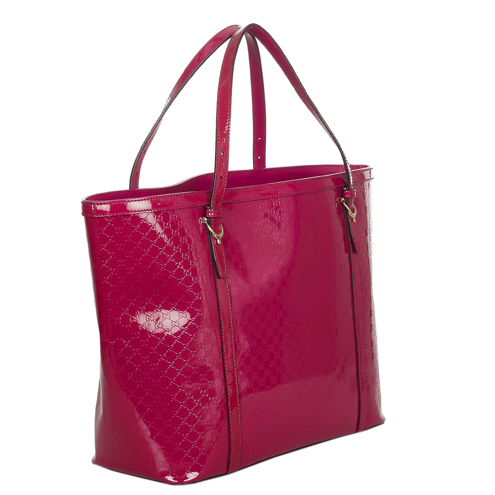 

Gucci Pink Microguccissima Patent Leather Nice Tote Bag