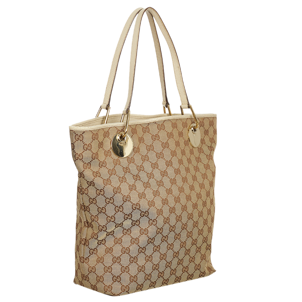 

Gucci Brown/Beige GG Canvas Fabric Eclipse Tote Bag
