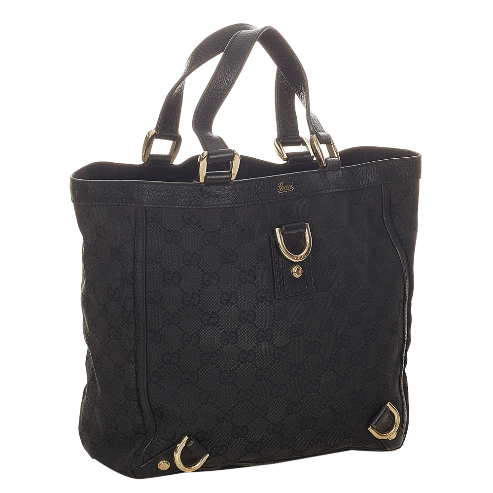 

Gucci Black Canvas Abbey D-Ring Tote Bag