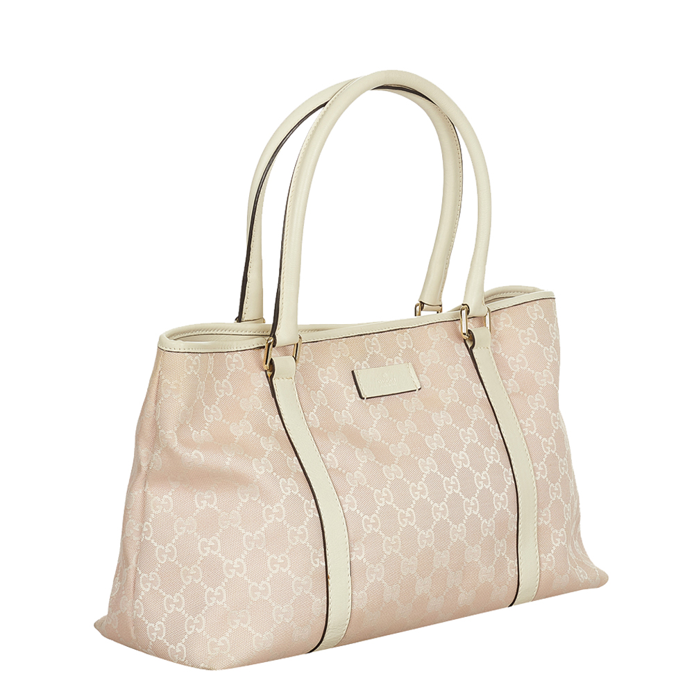 

Gucci Pink GG Canvas Fabric Tote Bag