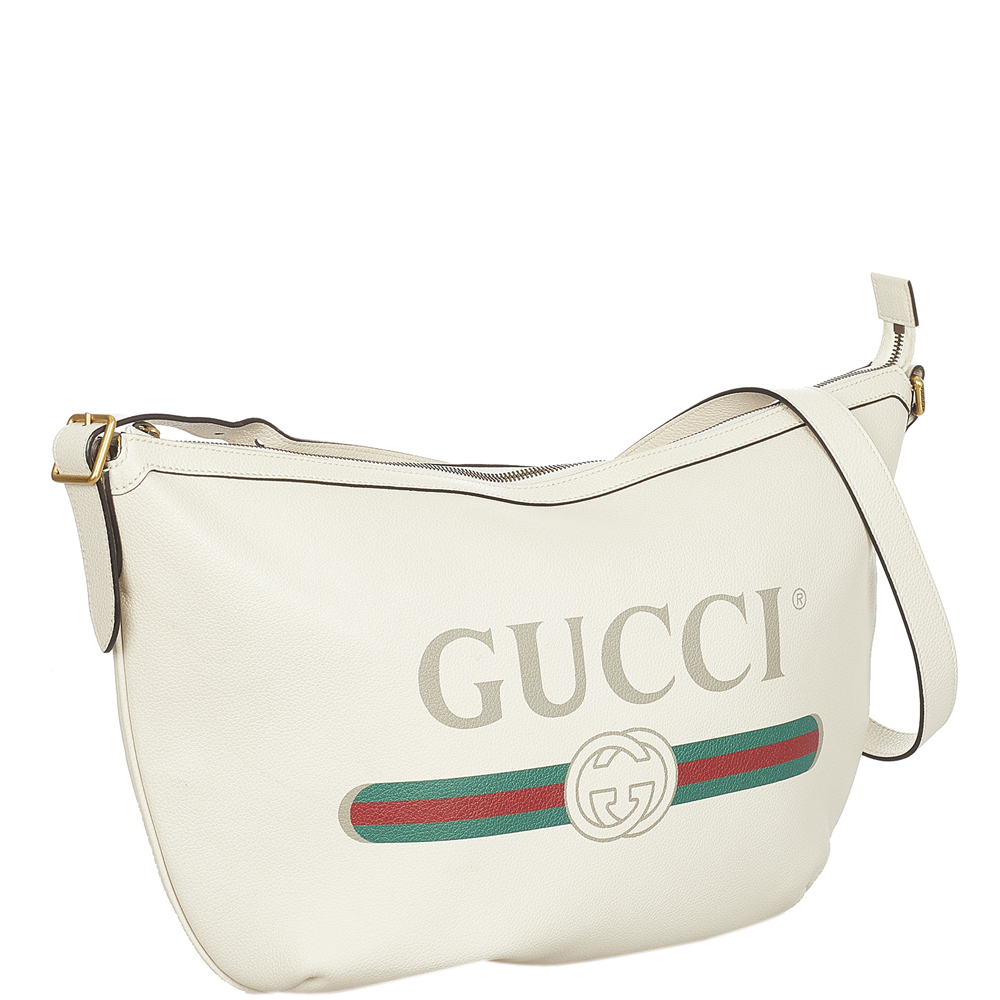 

Gucci White Logo Leather Shoulder Bag, Multicolor