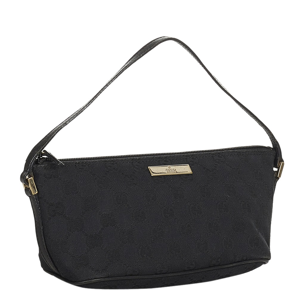 

Gucci Black GG Canvas Fabric Boat Shoulder Bag
