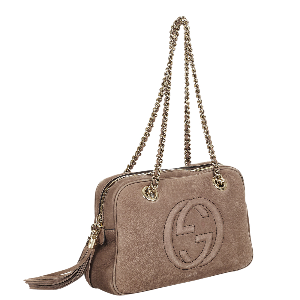 

Gucci Pink Nubuck Leather Soho Chain Shoulder Bag