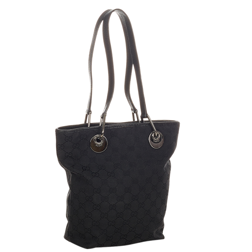 

Gucci Black GG Canvas Fabric Eclipse Shoulder Bag