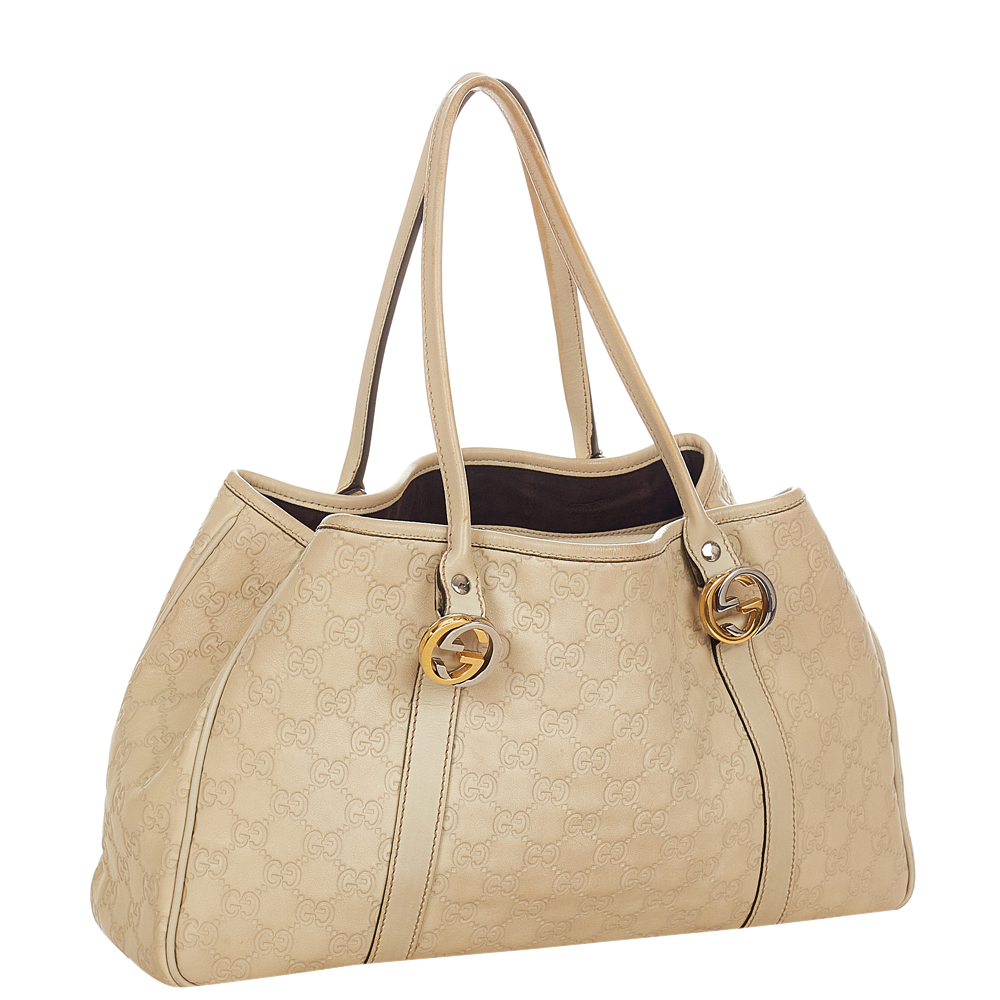

Gucci White GG Canvas Twins Tote Bag