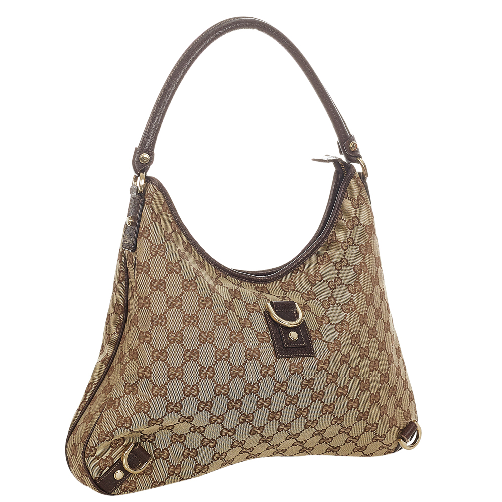 

Gucci Brown/Beige GG Canvas Fabric Abbey D-Ring Shoulder Bag