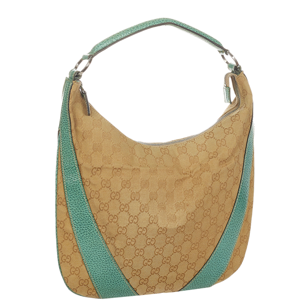 

Gucci Beige/Green GG Canvas Shoulder Bag