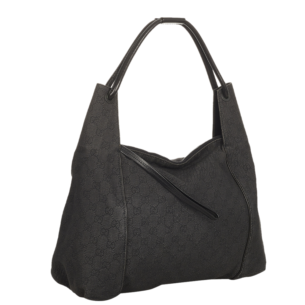 

Gucci Black GG Canvas Shoulder Bag