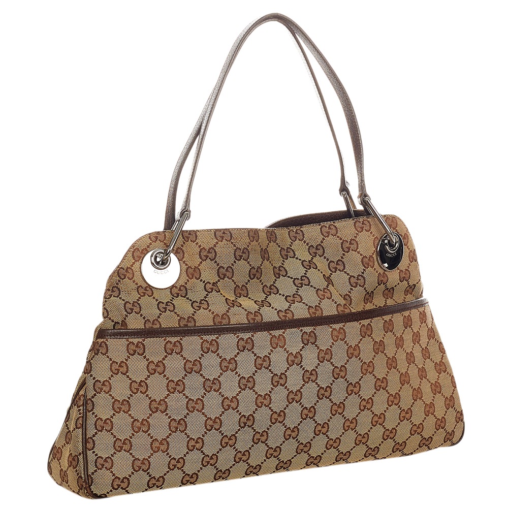 

Gucci Brown/Beige GG Canvas Fabric Eclipse Shoulder Bag