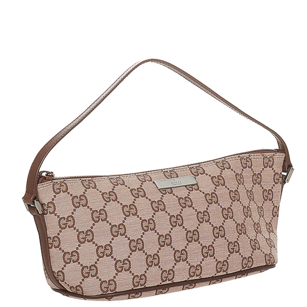 

Gucci Brown/Beige Canvas Fabric Boat Shoulder Bag