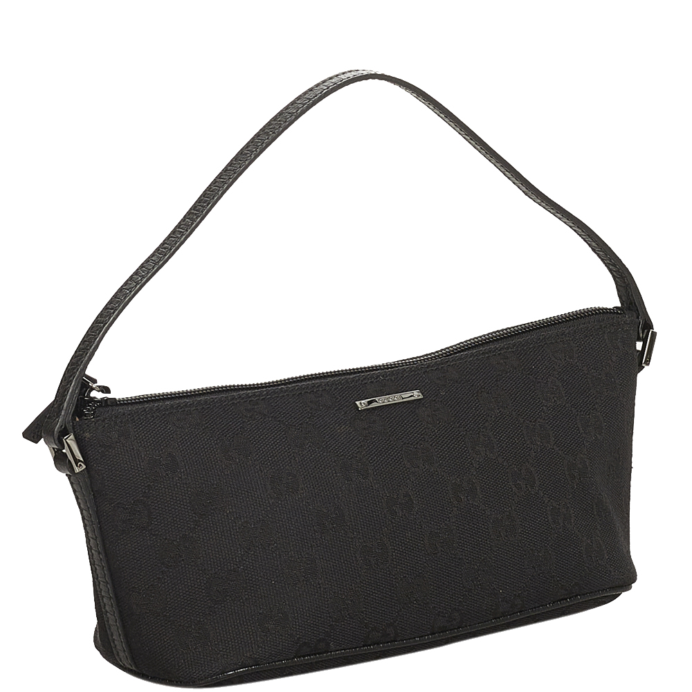 

Gucci Black GG Canvas Fabric Boat Shoulder Bag