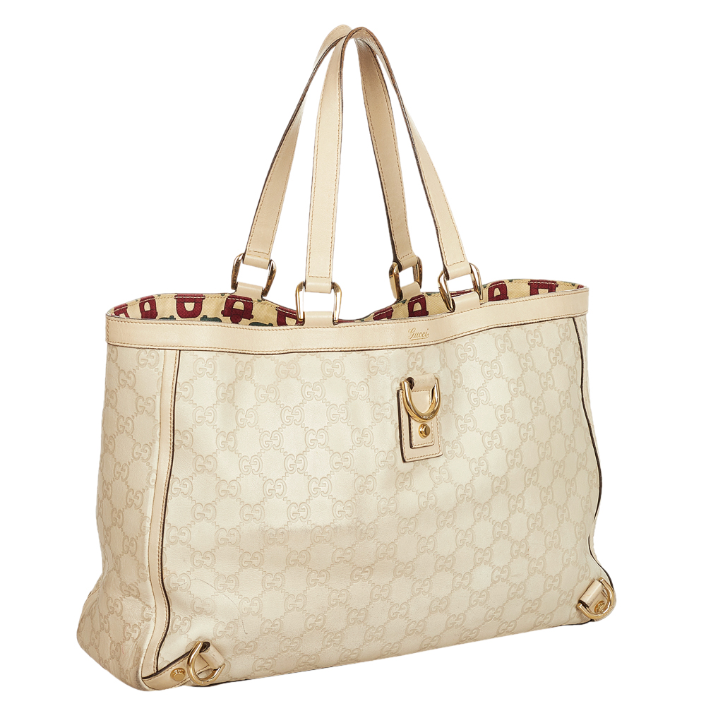

Gucci White GG Canvas Abbey D-Ring Tote Bag